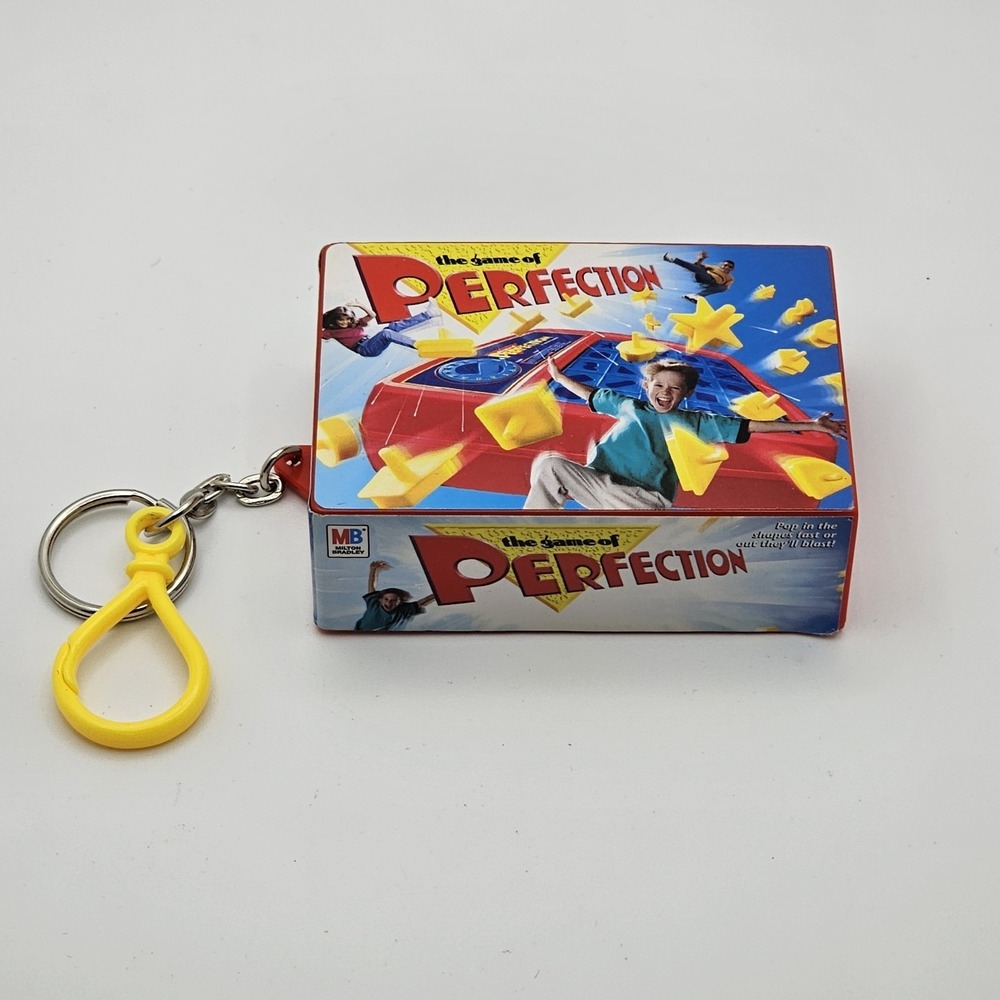 Vintage The Game Of "Perfection" Keychain - Mini Game Toy WORKS COMPLETE